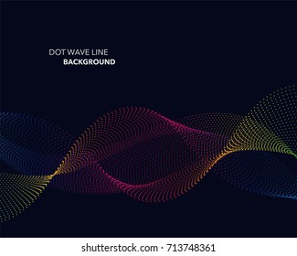 Elegant abstract vector spectrum rainbow gradient wave dot line futuristic style background