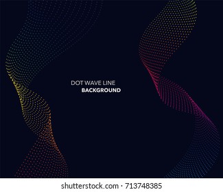 Elegant abstract vector spectrum rainbow gradient wave dot line futuristic style background