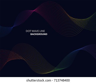 Elegant abstract vector spectrum rainbow gradient wave dot line futuristic style background