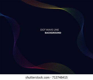 Elegant abstract vector spectrum rainbow gradient wave dot line futuristic style background