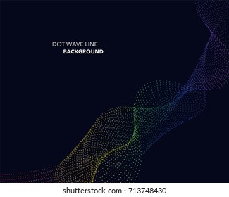 Elegant abstract vector spectrum rainbow gradient wave dot line futuristic style background