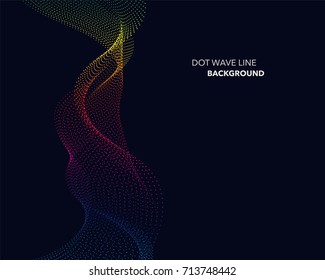 Elegant abstract vector spectrum rainbow gradient wave dot line futuristic style background