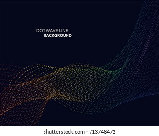 Elegant abstract vector spectrum rainbow gradient wave dot line futuristic style background
