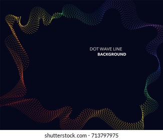 Elegant abstract vector spectrum rainbow gradient wave dot line futuristic style background