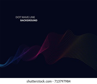 Elegant abstract vector spectrum rainbow gradient wave dot line futuristic style background