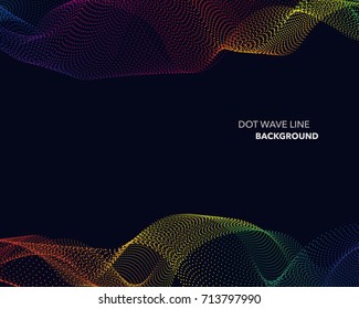 Elegant abstract vector spectrum rainbow gradient wave dot line futuristic style background