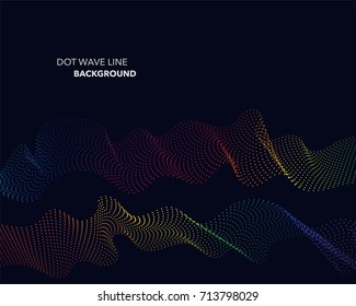 Elegant abstract vector spectrum rainbow gradient wave dot line futuristic style background