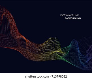 Elegant abstract vector spectrum rainbow gradient wave dot line futuristic style background