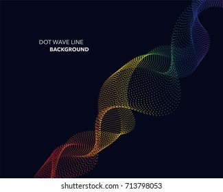 Elegant abstract vector spectrum rainbow gradient wave dot line futuristic style background