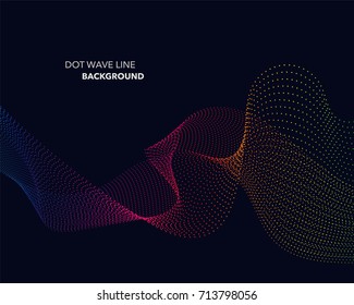 Elegant abstract vector spectrum rainbow gradient wave dot line futuristic style background