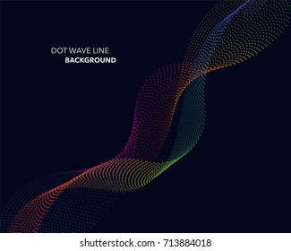 Elegant abstract vector spectrum rainbow gradient wave dot line futuristic style background