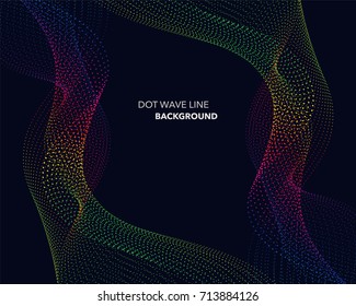 Elegant abstract vector spectrum rainbow gradient wave dot line futuristic style background