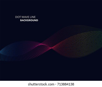 Elegant abstract vector spectrum rainbow gradient wave dot line futuristic style background