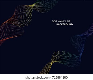 Elegant abstract vector spectrum rainbow gradient wave dot line futuristic style background