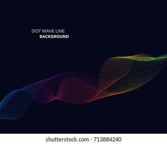 Elegant abstract vector spectrum rainbow gradient wave dot line futuristic style background
