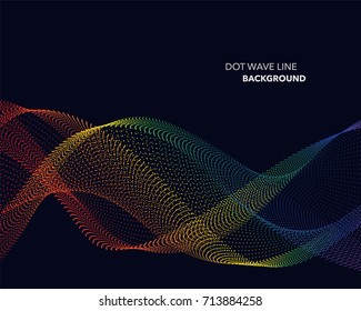 Elegant abstract vector spectrum rainbow gradient wave dot line futuristic style background