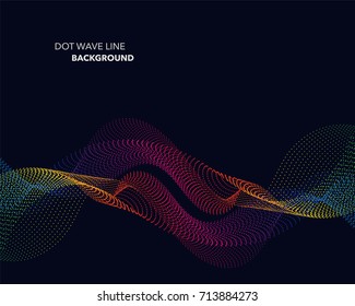 Elegant abstract vector spectrum rainbow gradient wave dot line futuristic style background