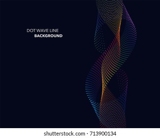 Elegant abstract vector spectrum rainbow gradient wave dot line futuristic style background