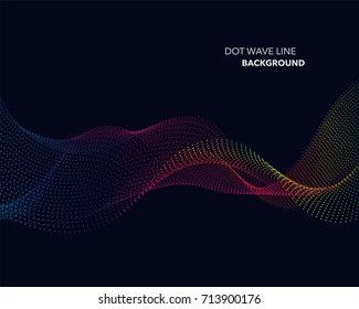 Elegant abstract vector spectrum rainbow gradient wave dot line futuristic style background