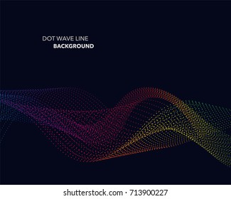 Elegant abstract vector spectrum rainbow gradient wave dot line futuristic style background