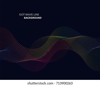 Elegant abstract vector spectrum rainbow gradient wave dot line futuristic style background