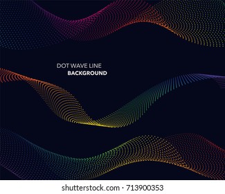 Elegant abstract vector spectrum rainbow gradient wave dot line futuristic style background
