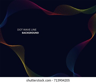 Elegant abstract vector spectrum rainbow gradient wave dot line futuristic style background