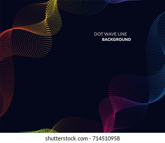 Elegant abstract vector spectrum rainbow gradient wave dot line futuristic style background