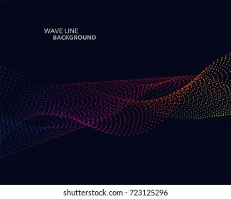 Elegant abstract vector spectrum rainbow gradient wave dot line futuristic style background