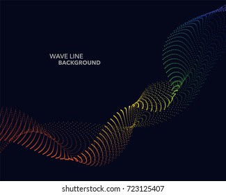 Elegant abstract vector spectrum rainbow gradient wave dot line futuristic style background