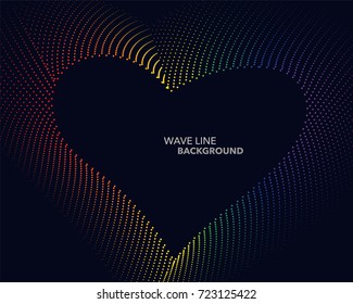 Elegant abstract vector spectrum rainbow gradient wave dot line futuristic style background