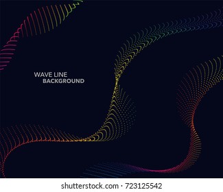 Elegant abstract vector spectrum rainbow gradient wave dot line futuristic style background