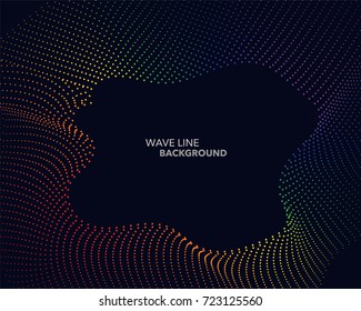 Elegant abstract vector spectrum rainbow gradient wave dot line futuristic style background