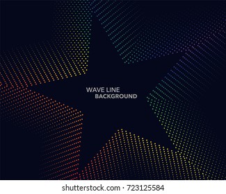 Elegant abstract vector spectrum rainbow gradient wave dot line futuristic style background