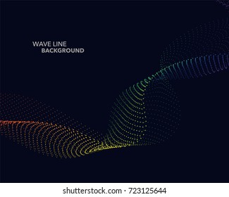 Elegant abstract vector spectrum rainbow gradient wave dot line futuristic style background