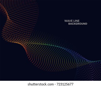 Elegant abstract vector spectrum rainbow gradient wave dot line futuristic style background