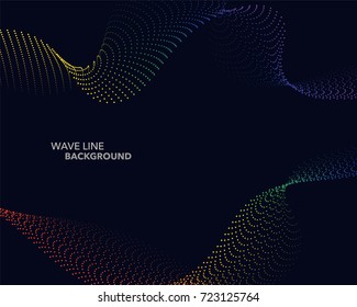 Elegant abstract vector spectrum rainbow gradient wave dot line futuristic style background