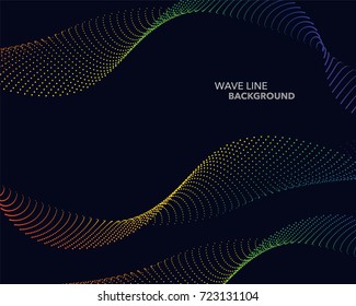 Elegant abstract vector spectrum rainbow gradient wave dot line futuristic style background