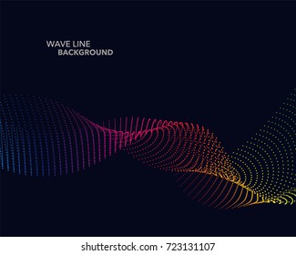 Elegant abstract vector spectrum rainbow gradient wave dot line futuristic style background