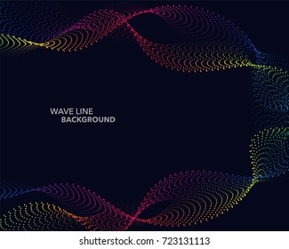 Elegant abstract vector spectrum rainbow gradient wave dot line futuristic style background