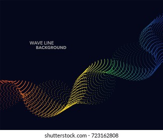 Elegant abstract vector spectrum rainbow gradient wave dot line futuristic style background