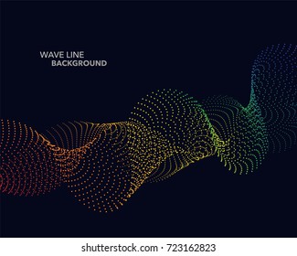 Elegant abstract vector spectrum rainbow gradient wave dot line futuristic style background