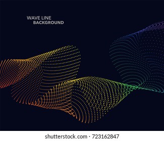 Elegant abstract vector spectrum rainbow gradient wave dot line futuristic style background