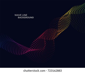 Elegant abstract vector spectrum rainbow gradient wave dot line futuristic style background