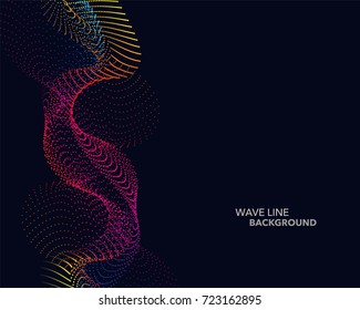 Elegant abstract vector spectrum rainbow gradient wave dot line futuristic style background