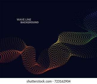 Elegant abstract vector spectrum rainbow gradient wave dot line futuristic style background