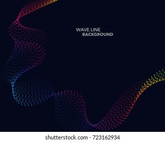 Elegant abstract vector spectrum rainbow gradient wave dot line futuristic style background