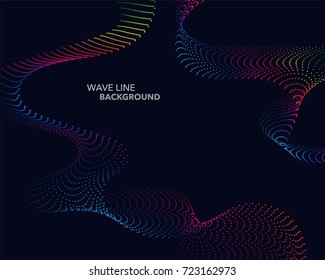 Elegant abstract vector spectrum rainbow gradient wave dot line futuristic style background