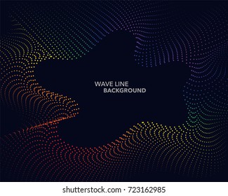 Elegant abstract vector spectrum rainbow gradient wave dot line futuristic style background
