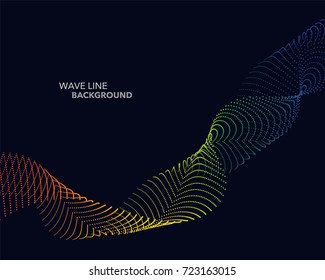 Elegant abstract vector spectrum rainbow gradient wave dot line futuristic style background